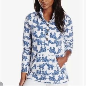 Lilly Pulitzer Captain Popover White Pack Your Trunk Elephant Print‎